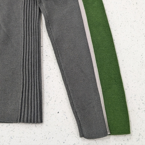 Armani Exchange Men Gray Green Crewneck Sweater Ribbed Sides Casual Size Small - Picture 6 of 10